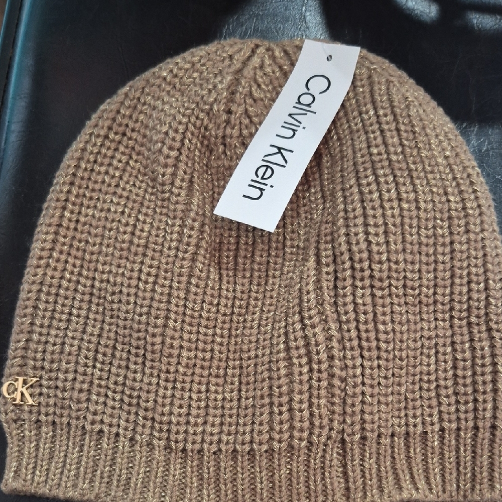 Calvin Klein Tan Knit Beanie